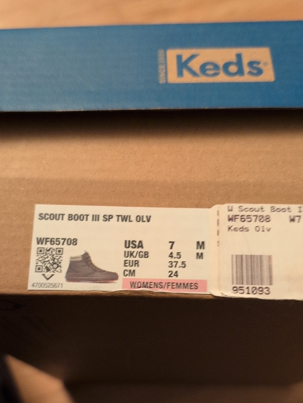 NIB Keds Scout Boot III Water-Resistant Twill – Olive – Size 7 - Picture 9 of 9
